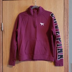 Womens VS Pink Large 1/4 zip